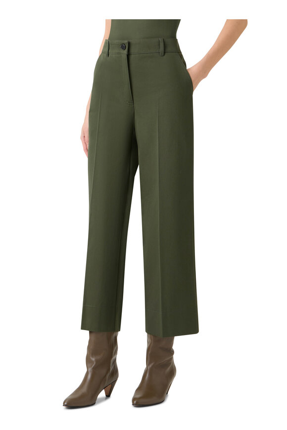 Akris Punto Chiara Olive High Rise Wide Leg Pant - view 4