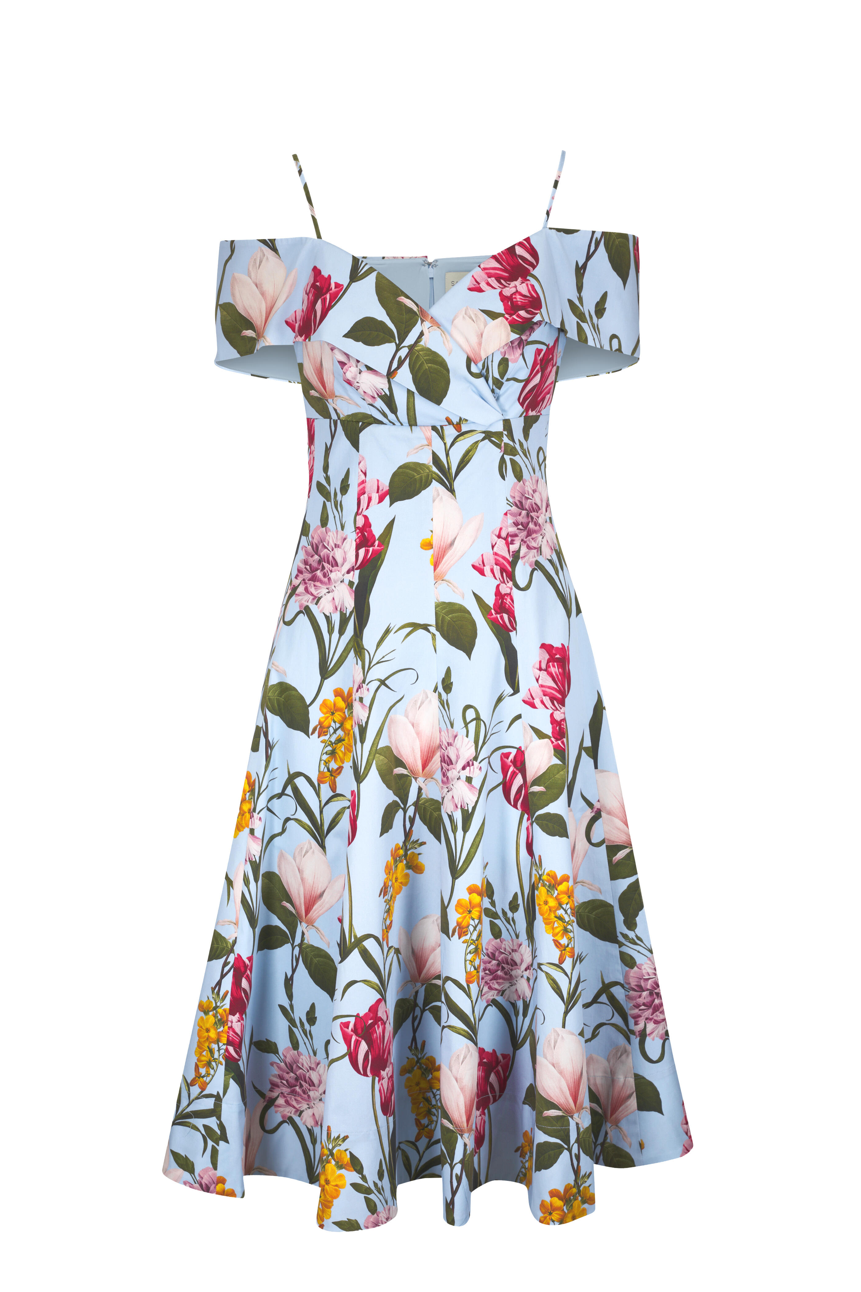 Sachin + Babi - Minnie Glacial Blue Blossoms Midi Dress
