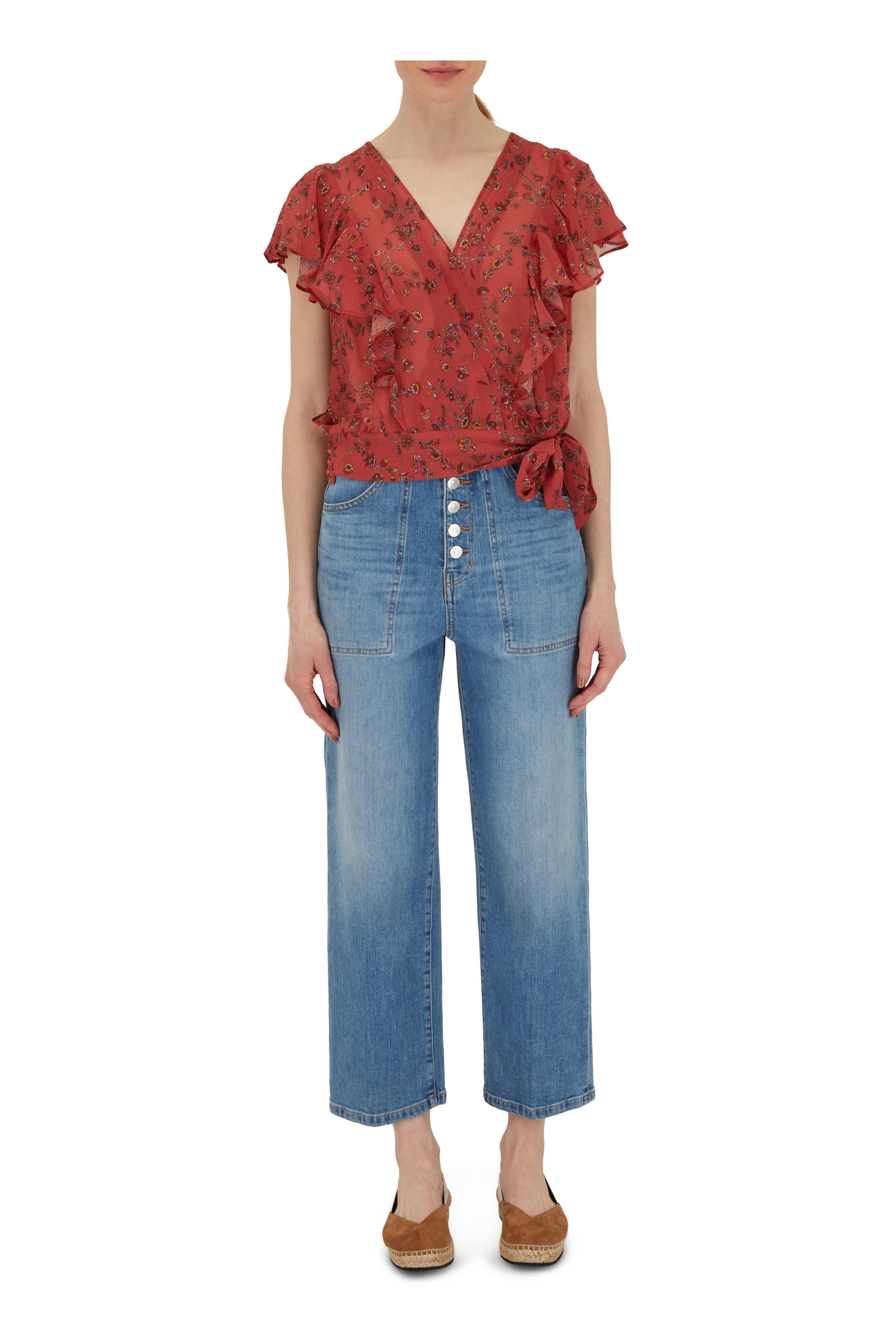 Veronica Beard - Crosbie Cropped Wide Leg Jean