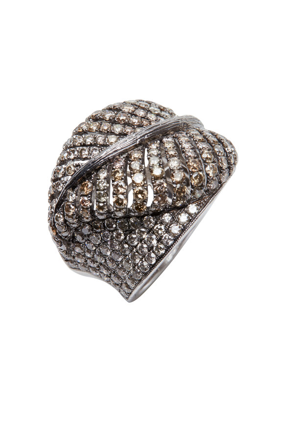 Loren Jewels - White Gold Diamond Leaf Ring