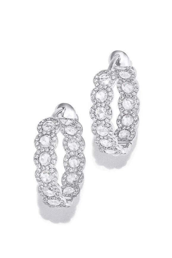 64 Facets Scallop Diamond Mini Hoop Earrings