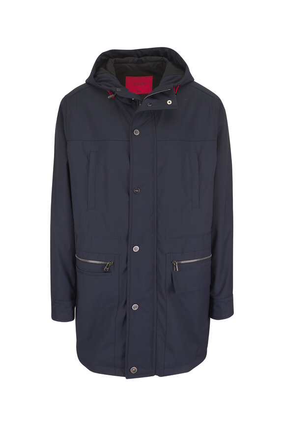 Isaia Navy Quilt Techno Storm Jacket - view 1