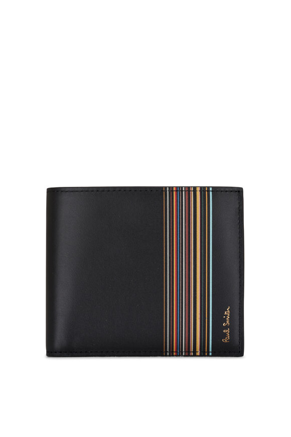 Paul Smith - Black & Multicolor Stripe Bi-Fold Wallet