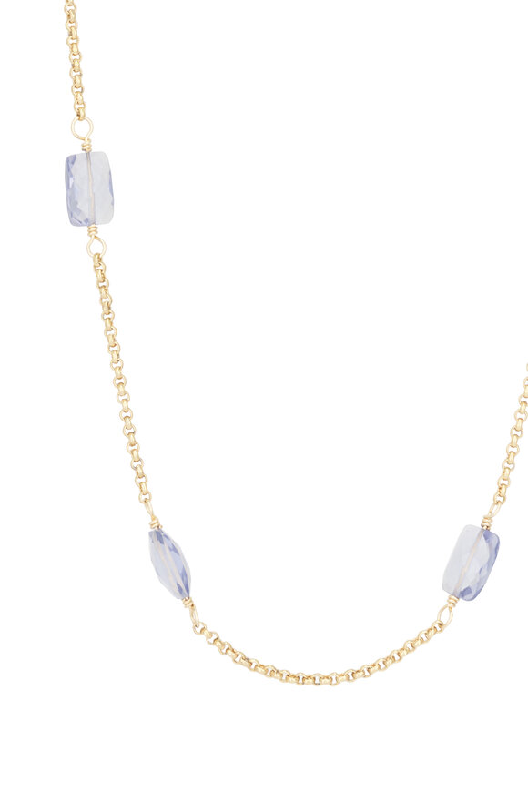 Cristina V. Baguette Baby Rolo Chain Necklace - view 2