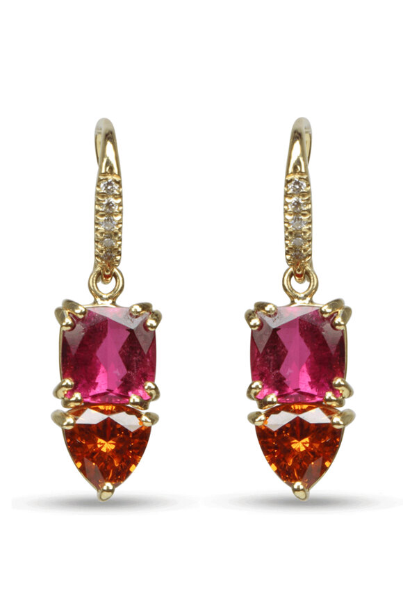 Lauren K Pink Tourmaline & Mandarin Garnet Joyce Earrings