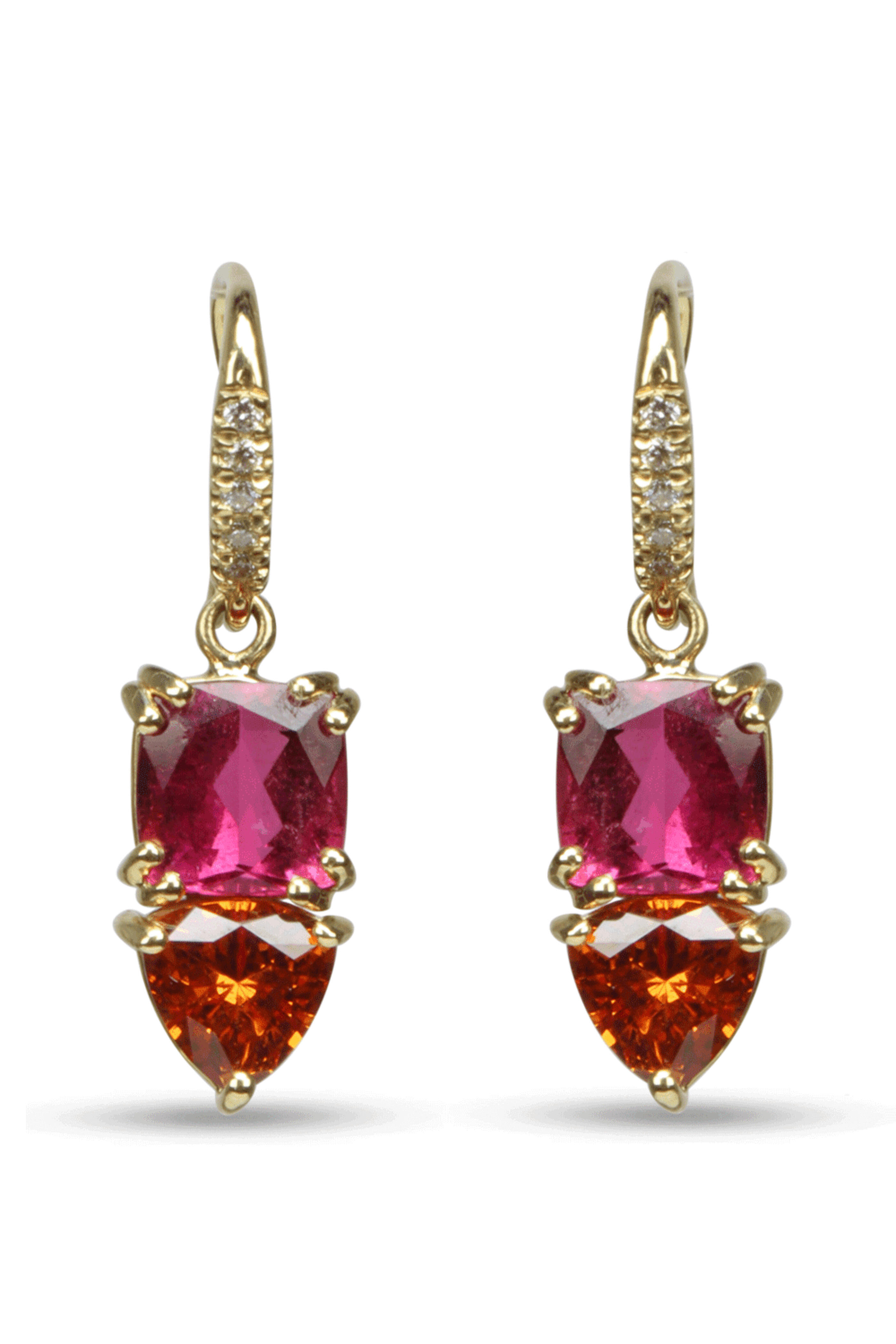 Lauren K - Pink Tourmaline & Mandarin Garnet Joyce Earrings