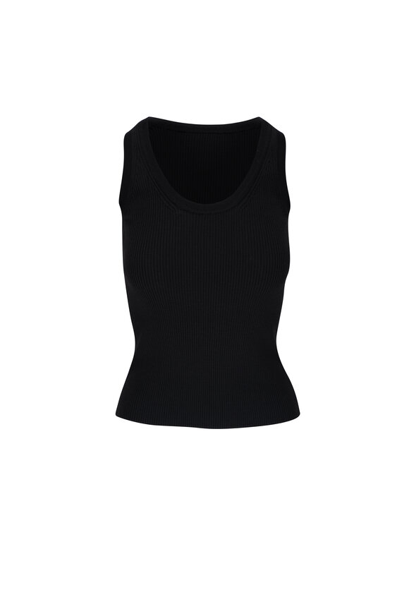 TWP - Black Ribbed Wool Tank Top