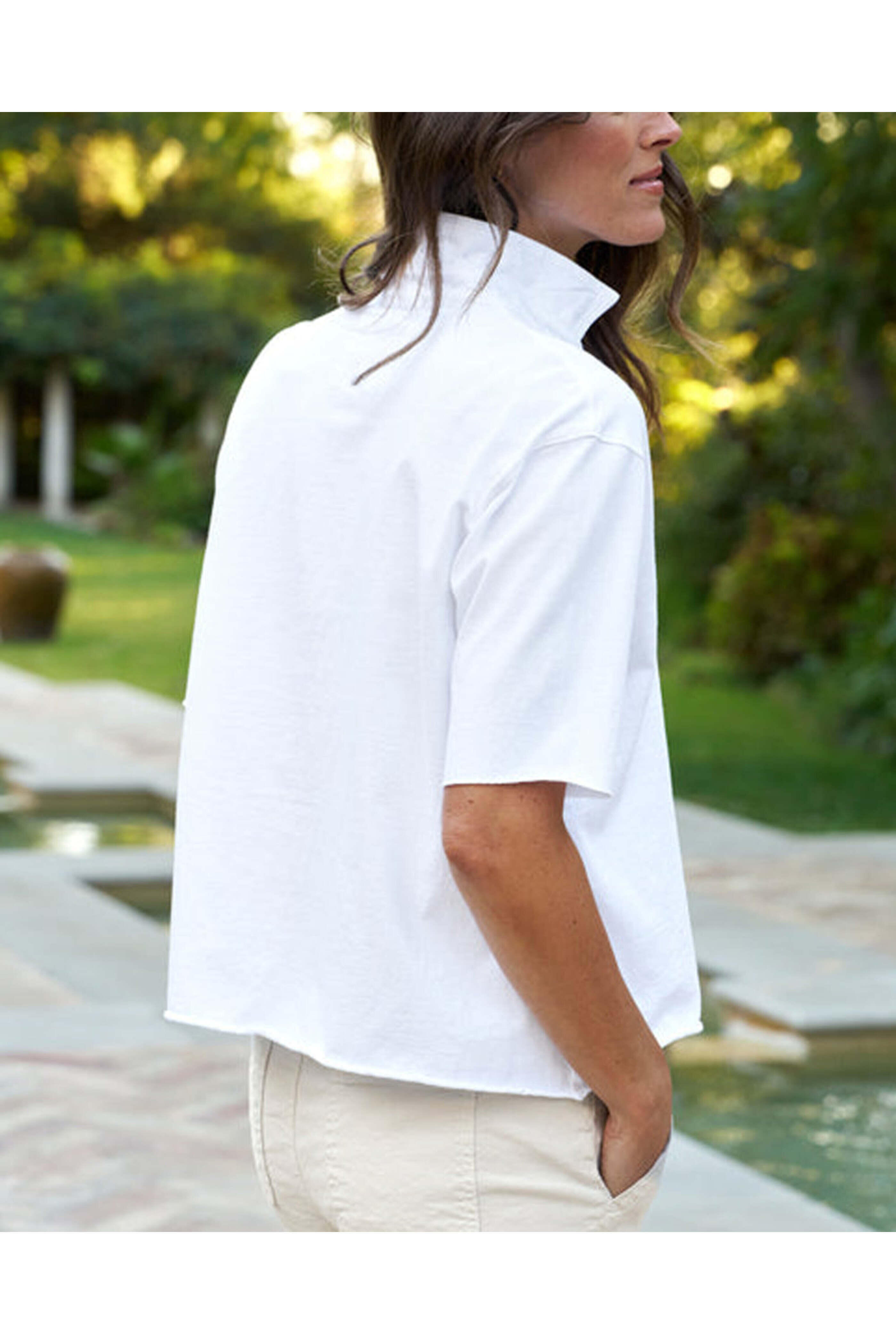 Frank & Eileen - White Patty Popover Henley