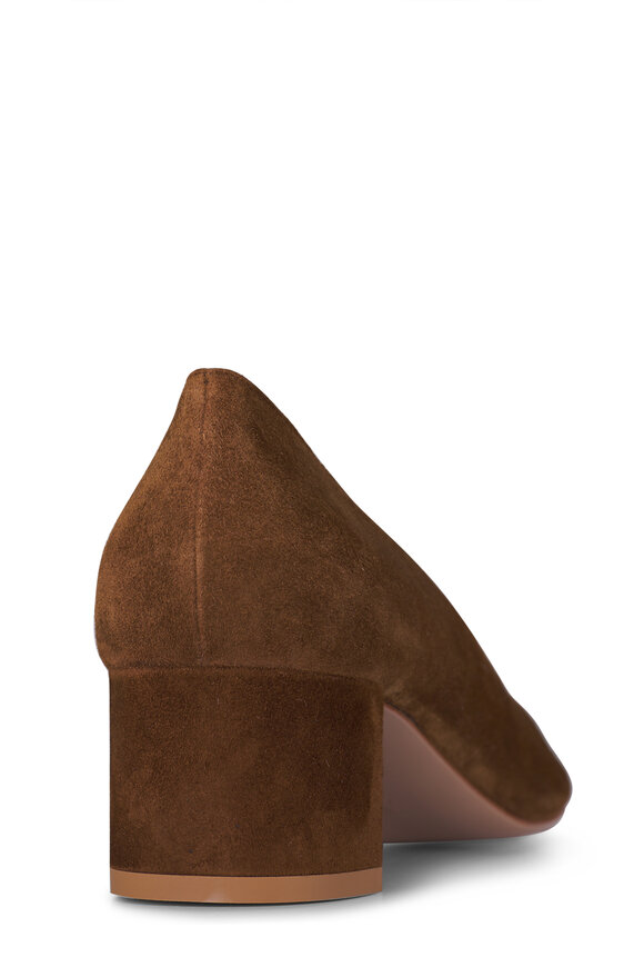 Gianvito Rossi Piper Texas Suede Block Heel Pump, 45mm - view 3