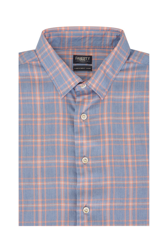 Faherty Brand Movement™ Monterey Coral Sea Plaid Sport Shirt