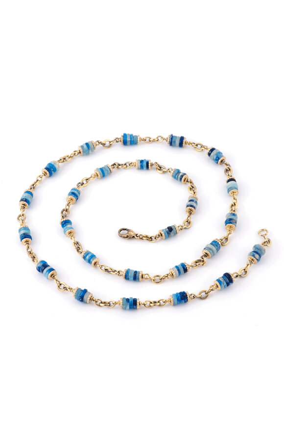 Sylva & Cie Afganite & Diamond Rondel Necklace