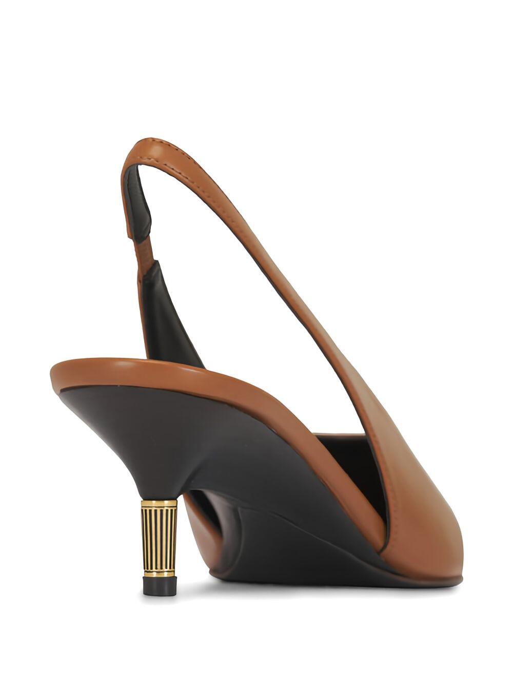 Khaite - Bella Cuoio Glazed Leather Slingback, 55mm