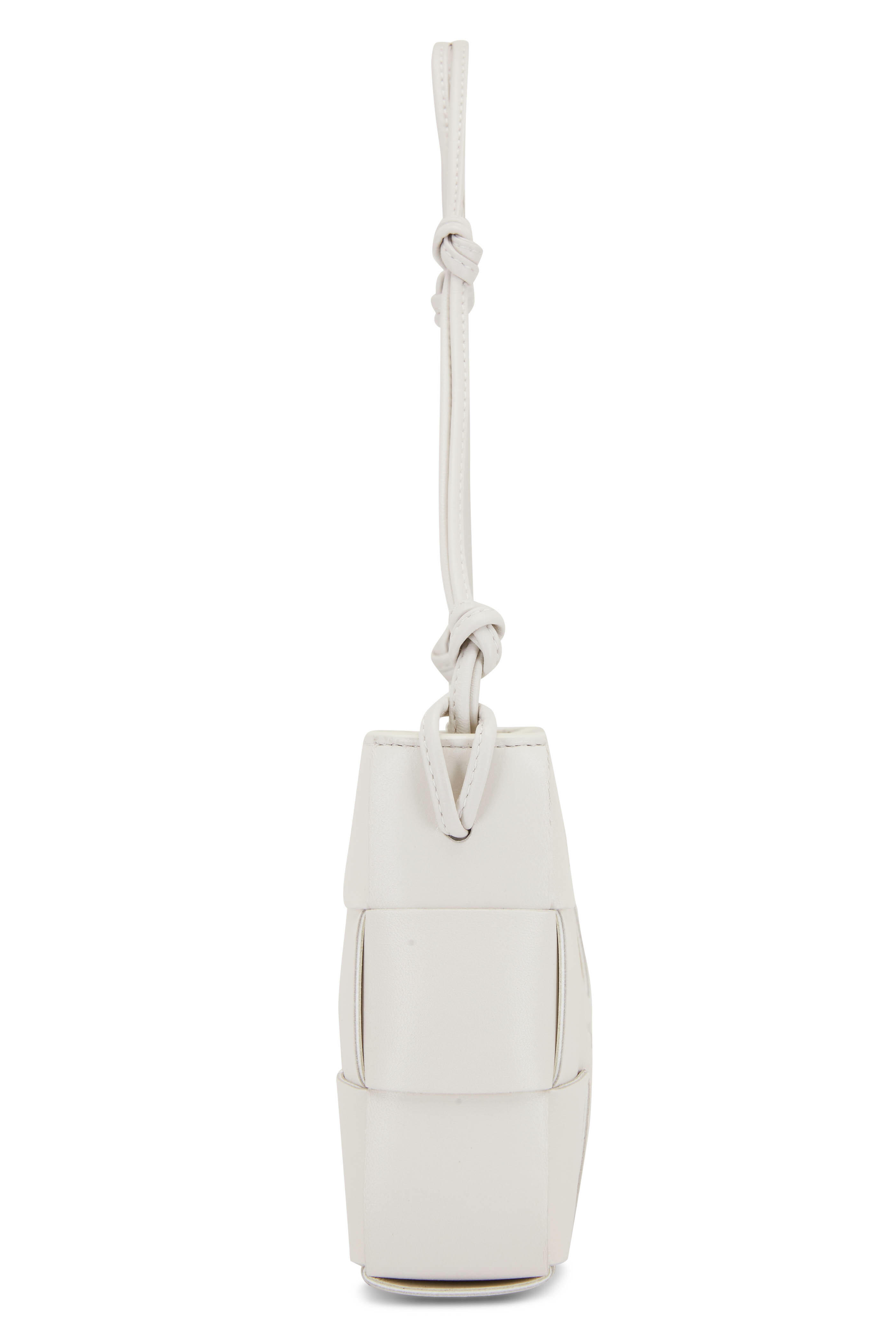 Bottega Veneta - Cassette Pouchette Chalk Woven Shoulder Bag