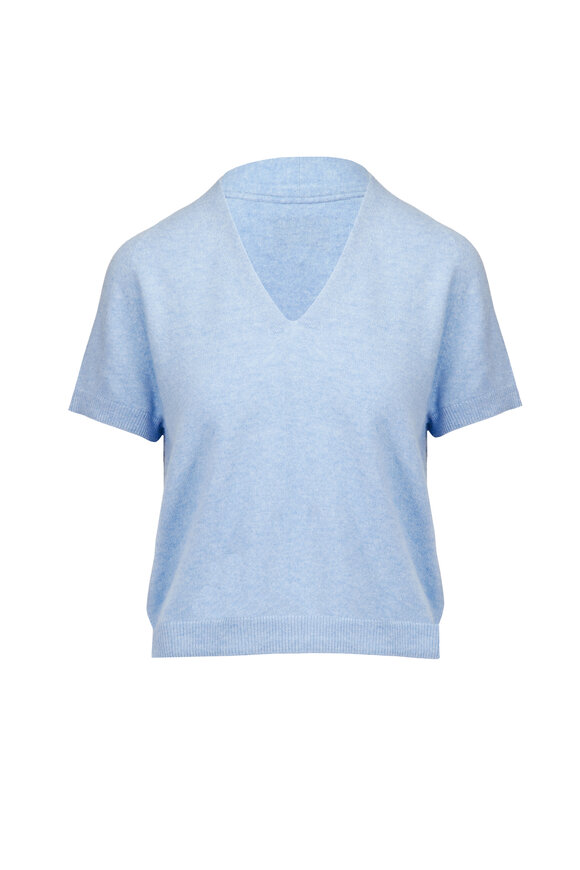 Brochu Walker Vee Ivy Blue Cashmere T-Shirt - view 1