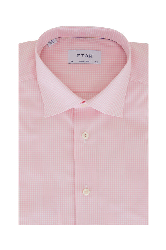 Eton - Pink Check Twill Dress Shirt