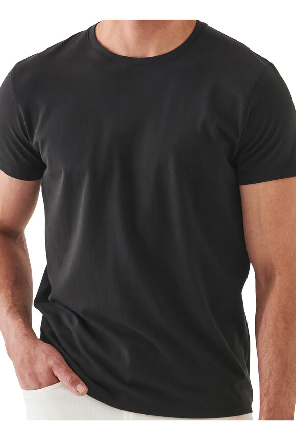 Patrick Assaraf Basic Black Crewneck T-Shirt - view 2