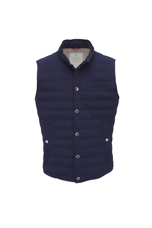 ベスト・ジレ BRUNELLO CUCINELLI Women Vests M0PV05172 BLUE Brunello Cucinelli - Navy Blue Vest | Mitchell Stores