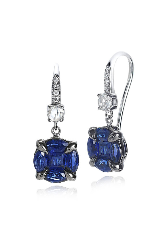 Nam Cho 18k White Gold Invisible Rhodium Drop Earring - view 1