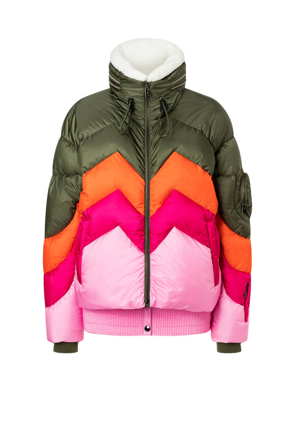 Bogner - Vanja Olive, Orange & Pink Chevron Ski Jacket