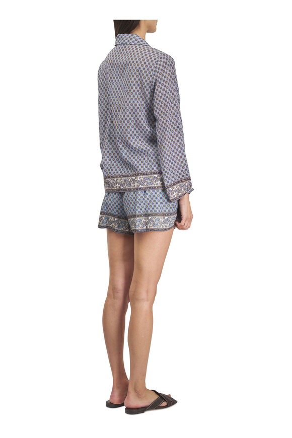 Veronica Beard Vilvaldi Blue Jay Multi Paisley Print Shorts - view 4