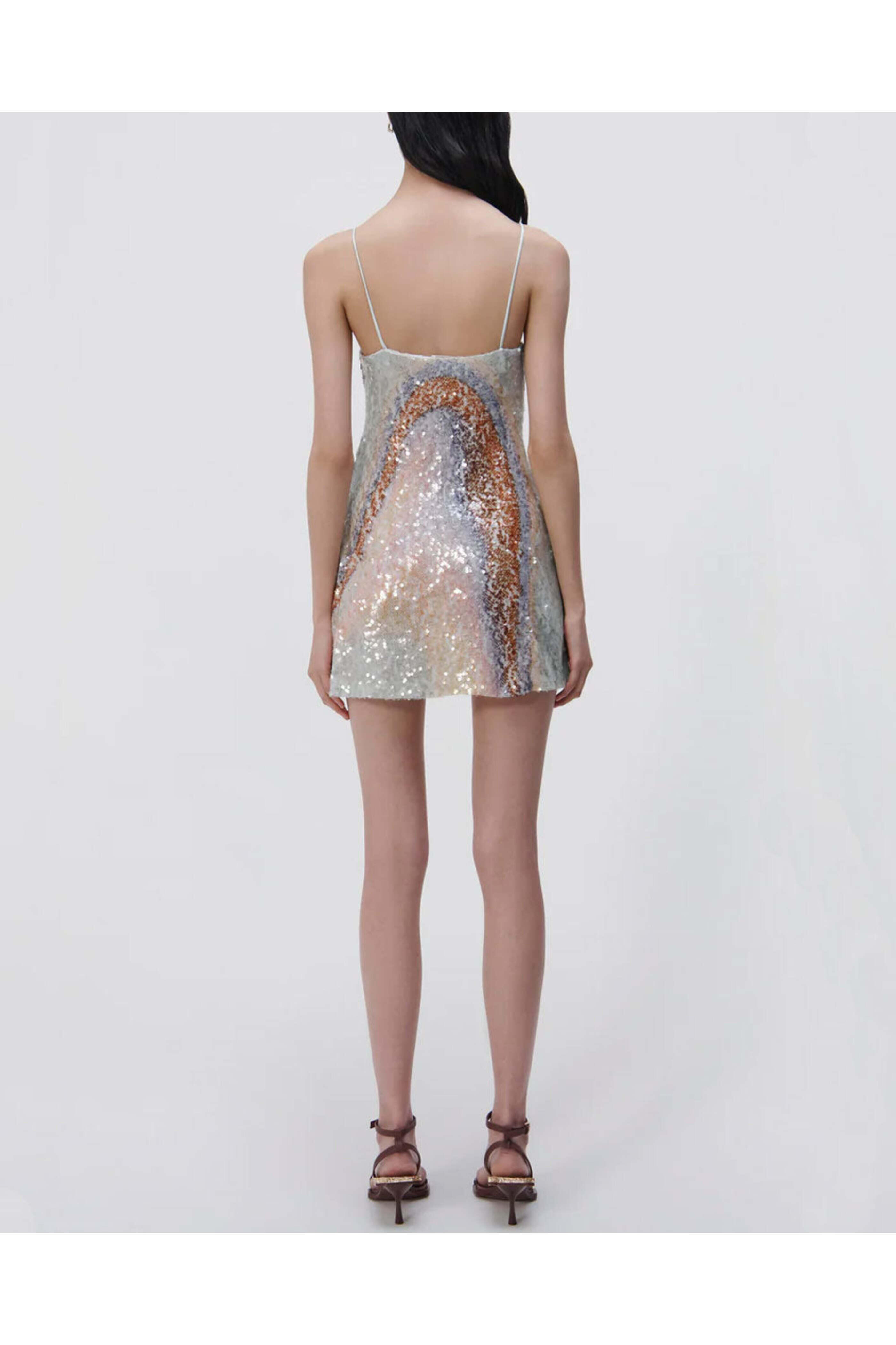 Simkhai - Seafoam Marble Sequin Franky Mini Dress