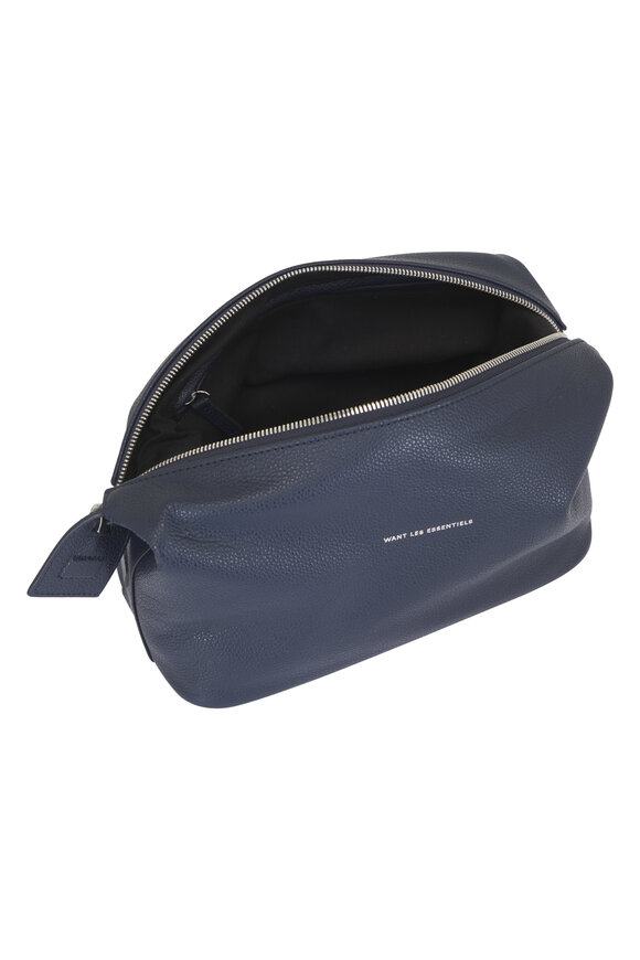 Want Les Essentiels Kenyatta Navy Leather Dopp Kit - view 4