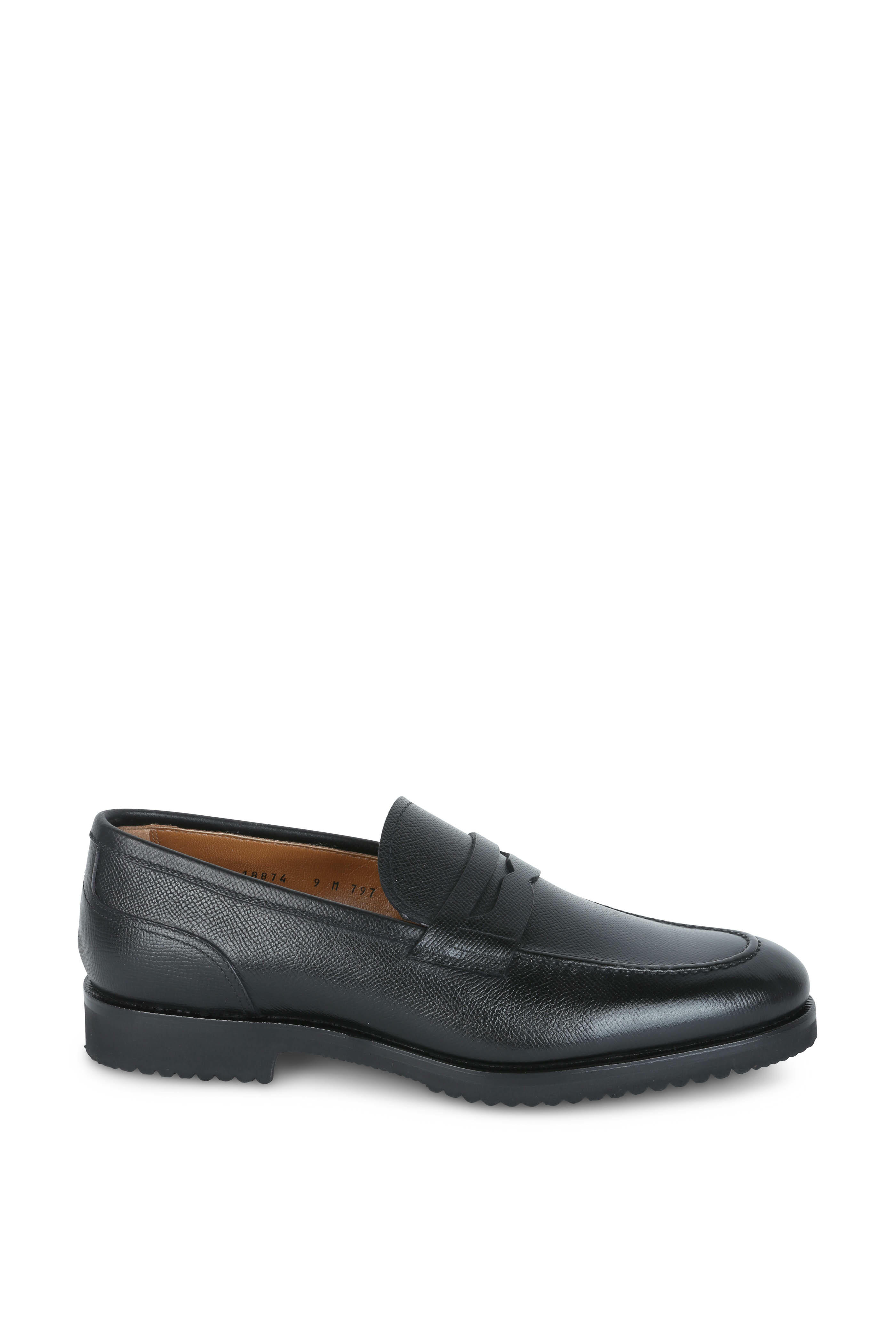 Gravati - Black Leather Penny Loafer