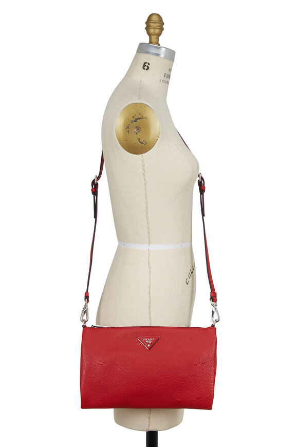 Prada - Red Vitello Leather Crossbody