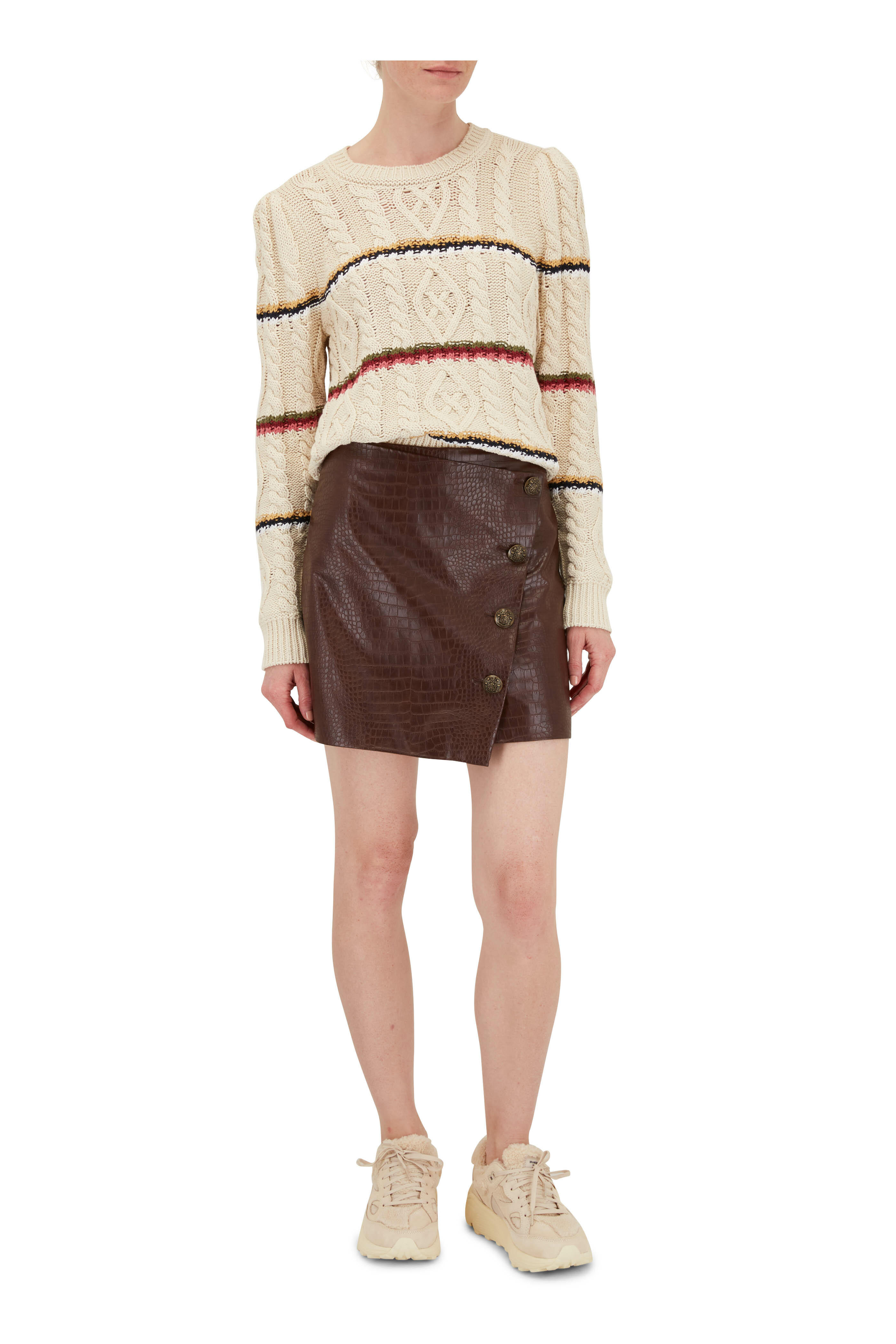 Brandblack - Aura 13 Cream Faux Shearling Running Sneaker