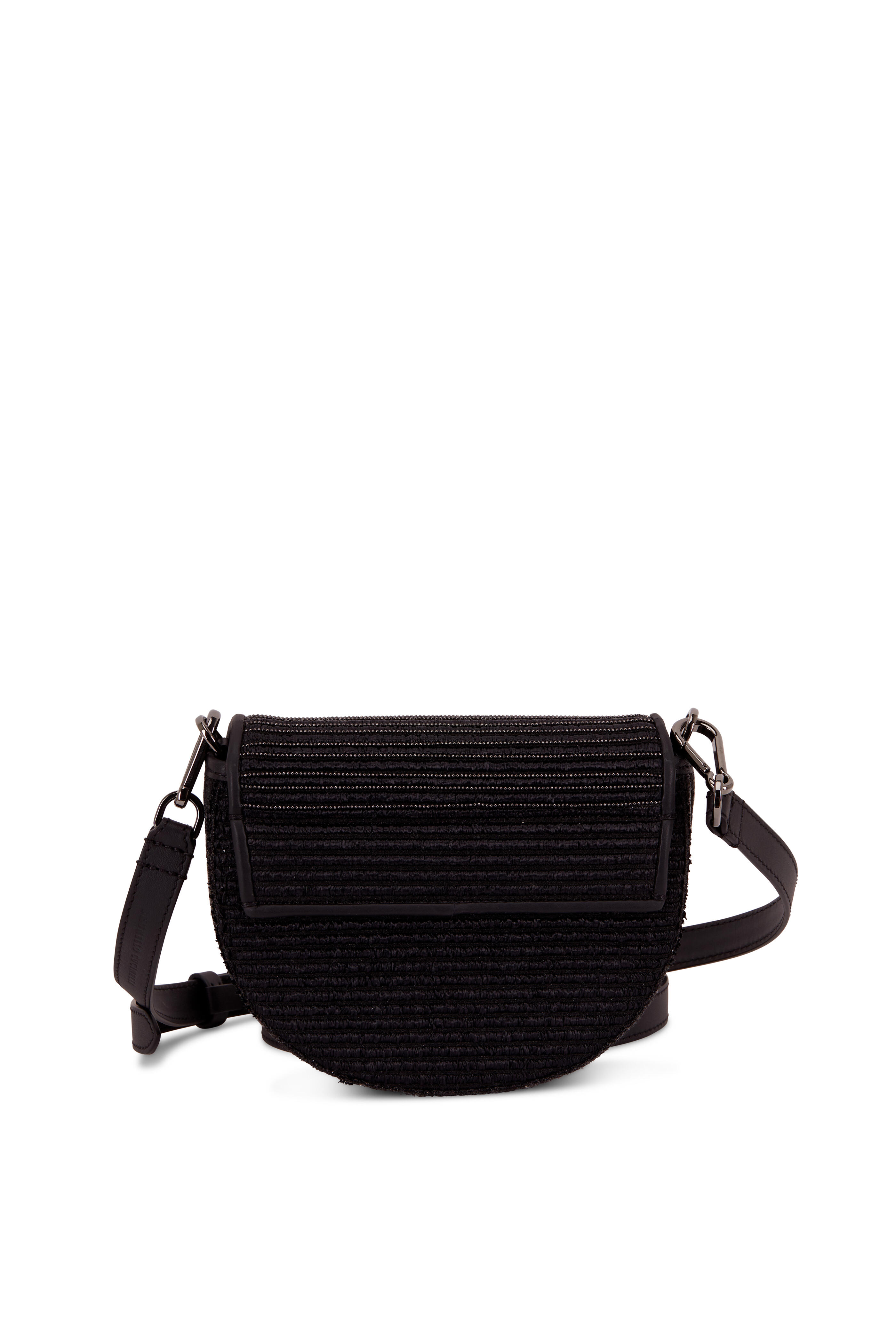 Brunello Cucinelli - Black Raffia & Monili Small Belt Or