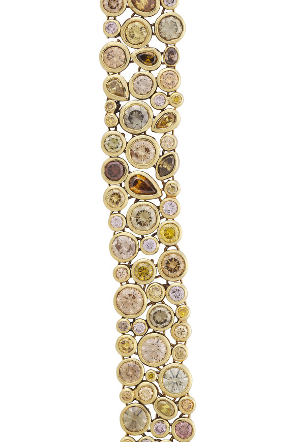 Lowy & Co 18k Yellow Gold Fancy Color Diamond Bracelet - view 2