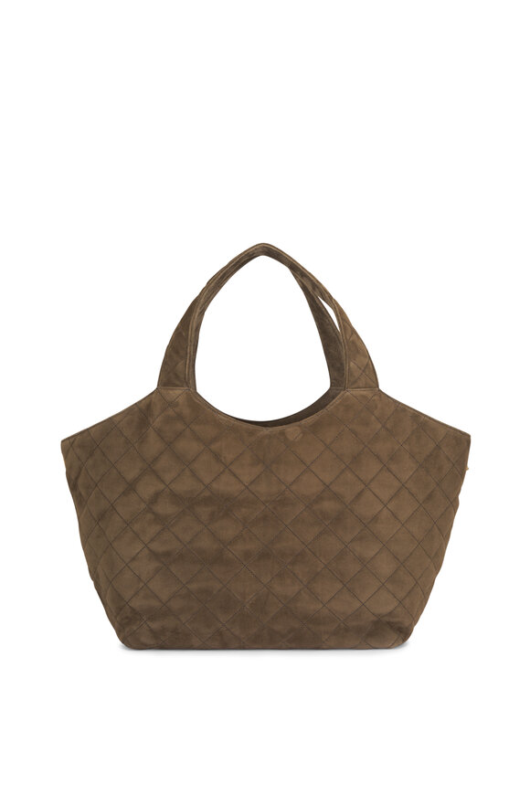 Saint Laurent Medium Icare Light Musk Suede Shopping Tote - view 2