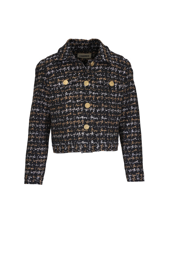 L'Agence Kasey Black & Tan Multi Tweed Jacket