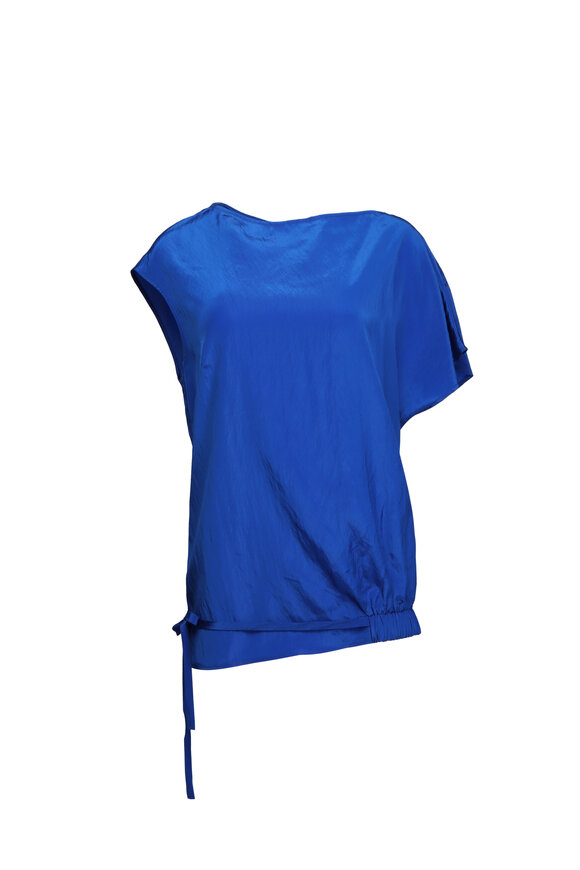 Lee Mathews Kiki Cobalt Asymmetrical Blouse