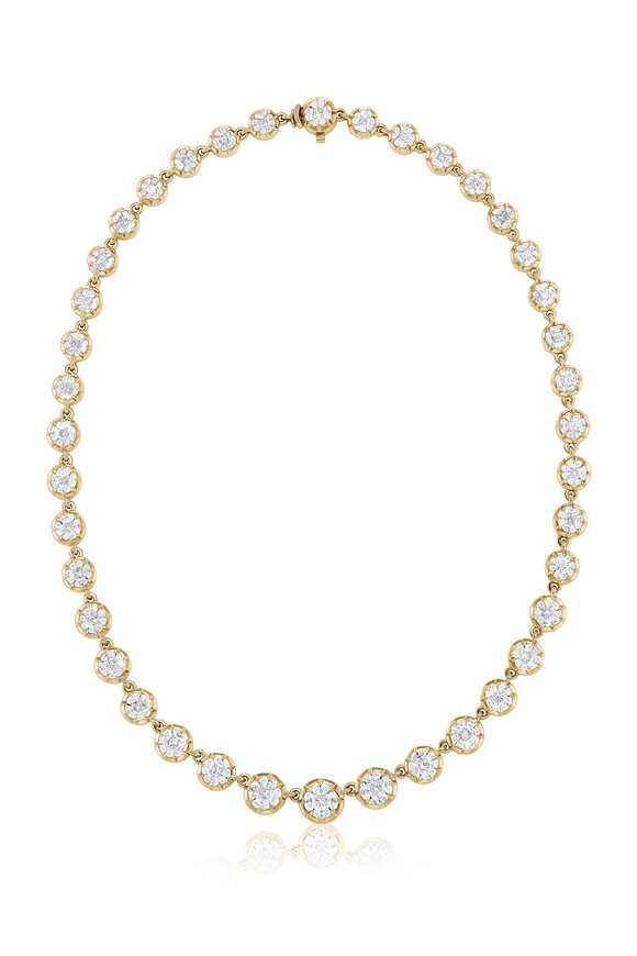 Nam Cho 18k Yellow Gold Diamond Riviera Necklace - view 1