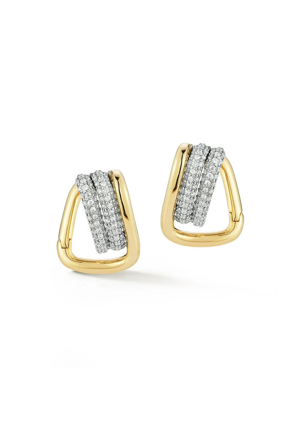 Walters Faith Huxley Diamond Coil Link Huggie Earrings