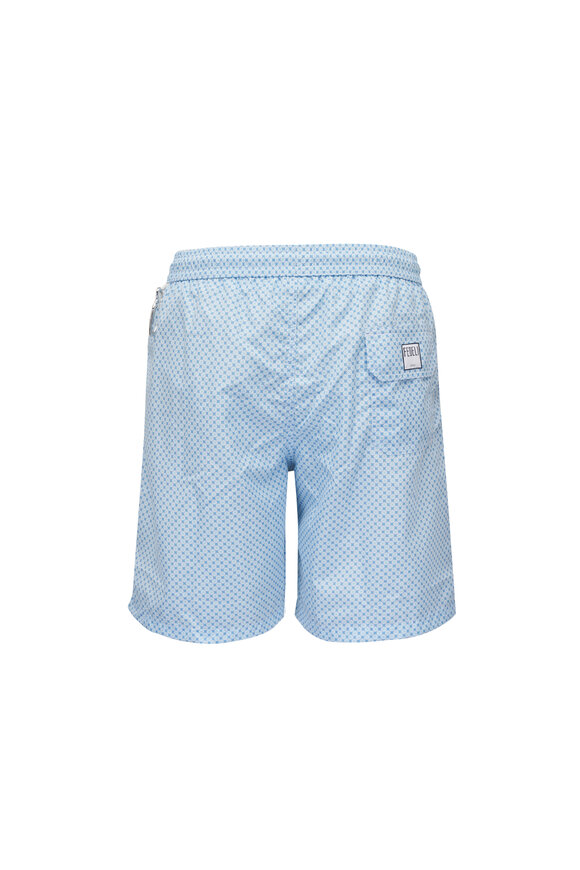 Fedeli Light Blue Medallion Swim Trunks - view 3