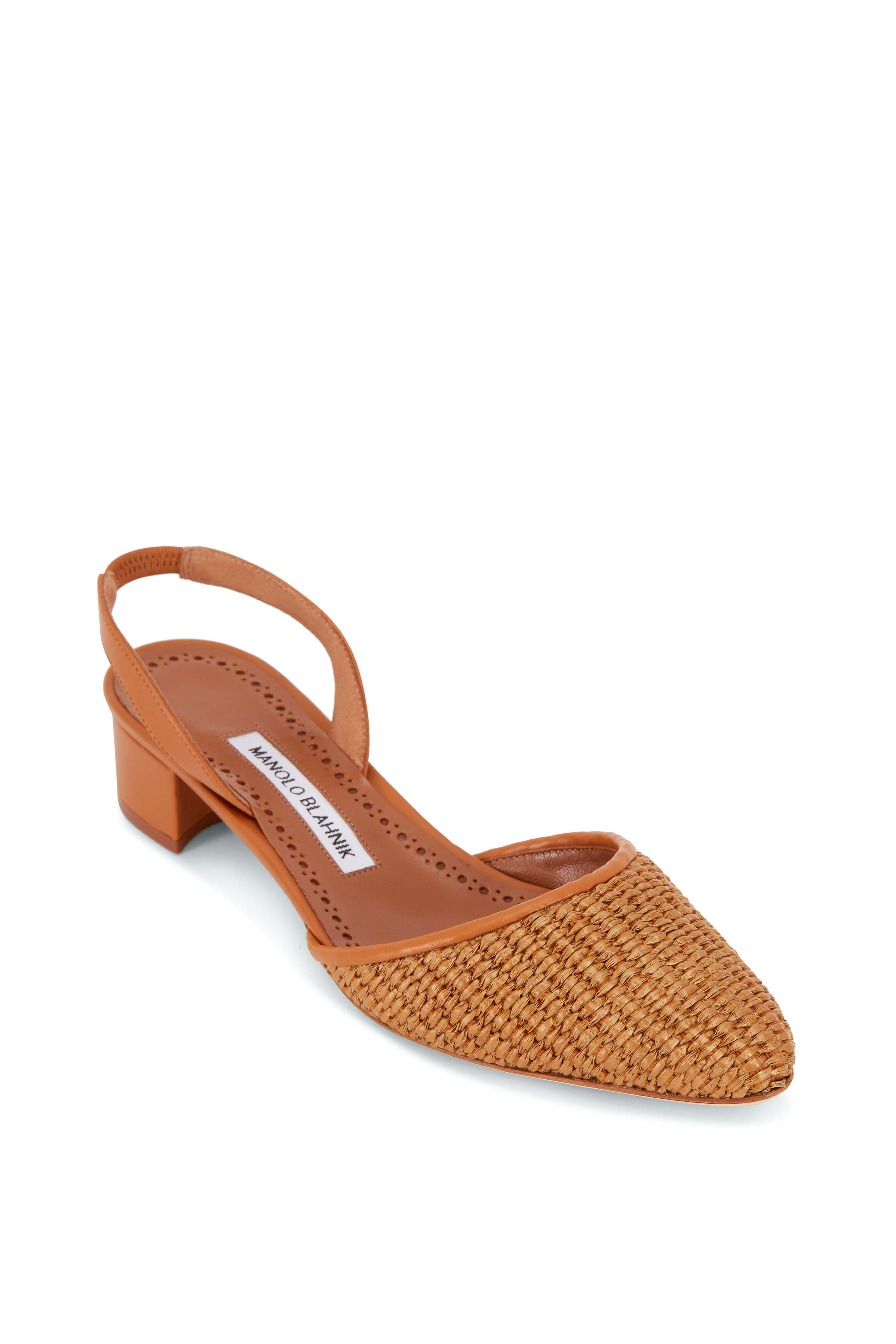Manolo Blahnik - Raffro Luggage Raffia Slingback, 30mm Manolo Blahnik - Raffro Luggage Raffia Slingback, 30mm