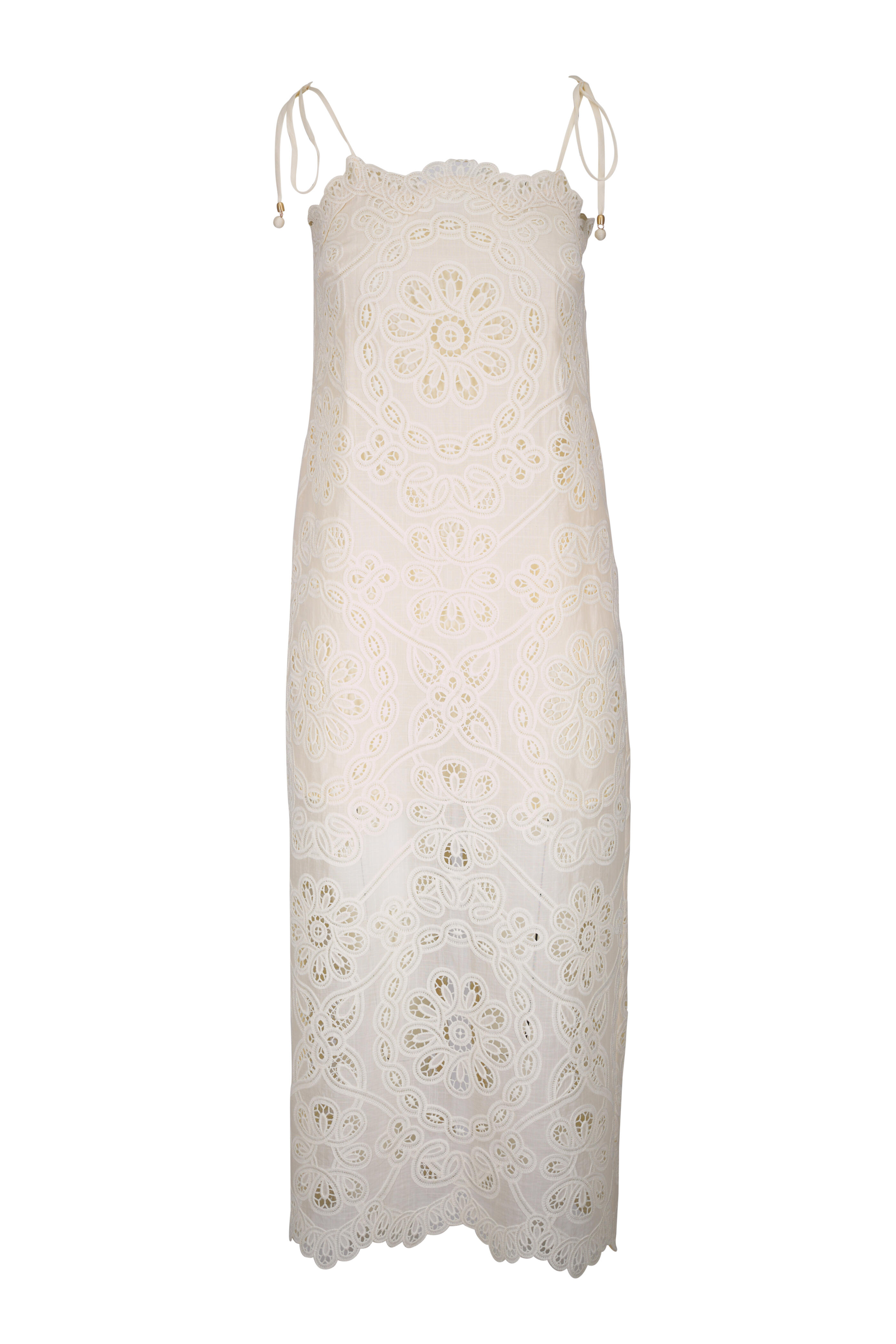 【Zimmermann】RHIANNON TIE NECK MIDI DRESS タイネック ミディ Zimmermann Rhiannon Tie Neck Midi Dress, Cream Paisley