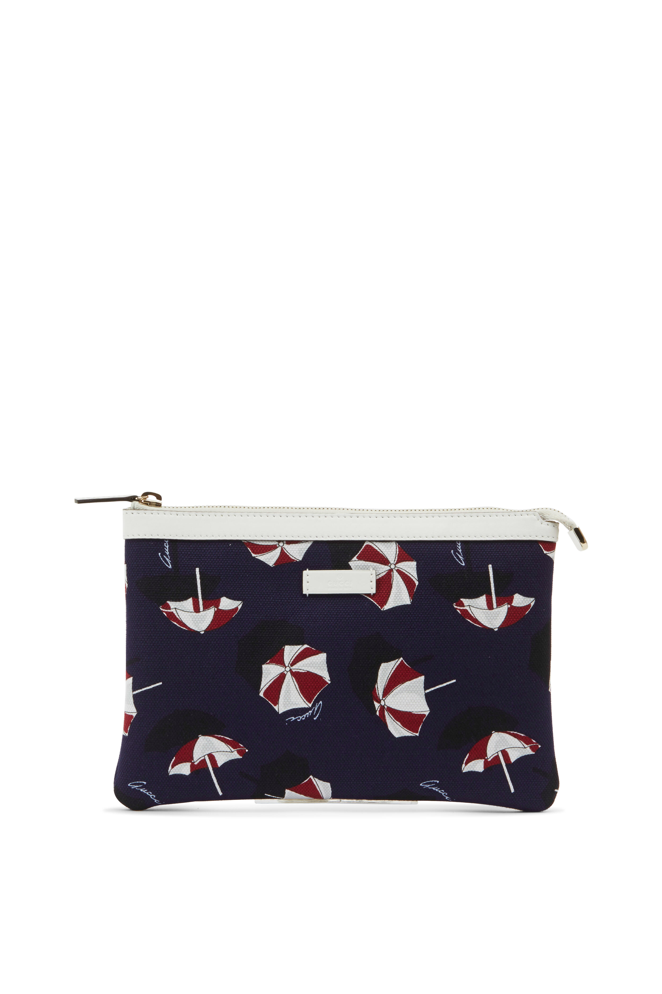 Gucci - Navy Blue Umbrella Print Slim Zip