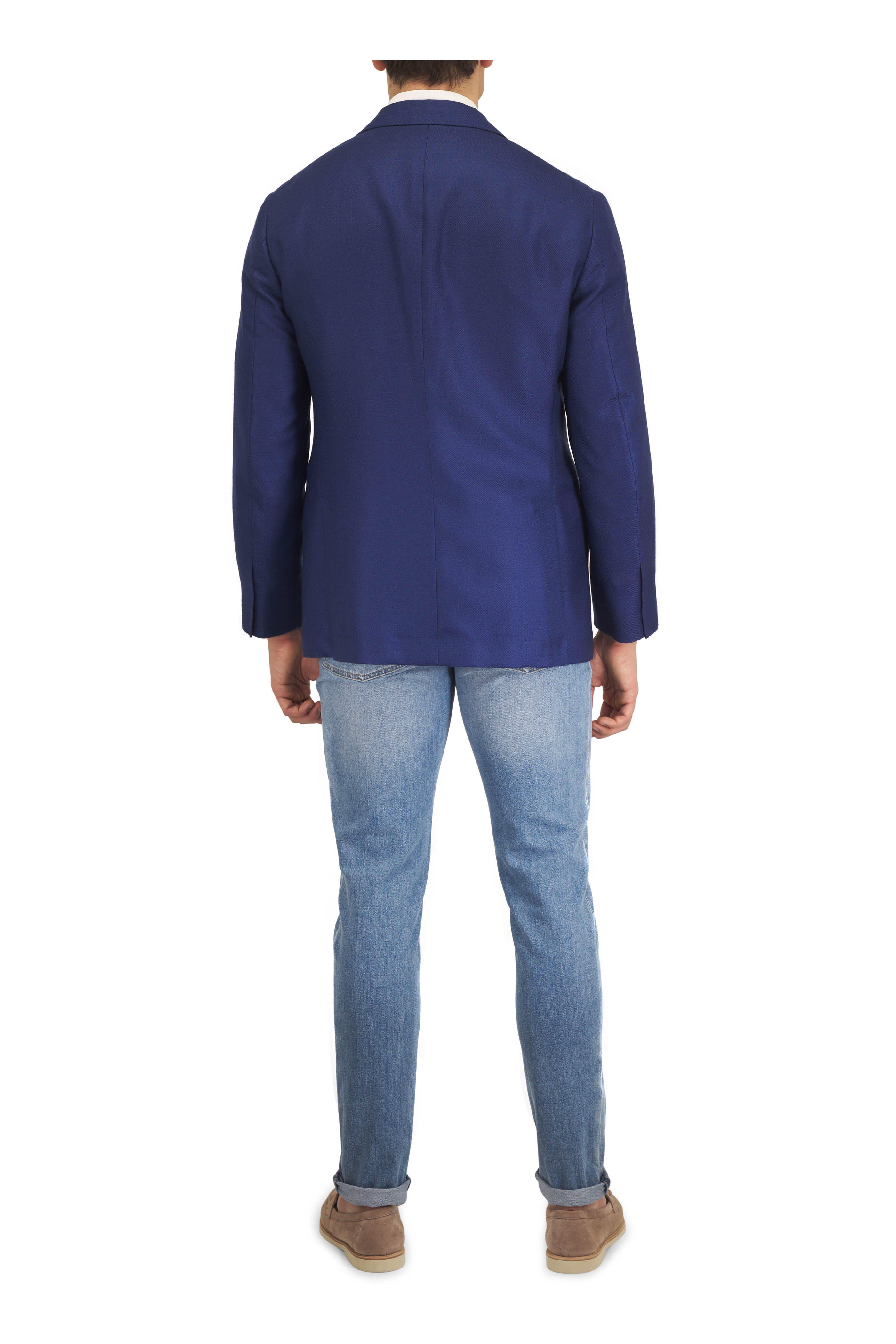 Brunello Cucinelli - Dark Blue Cashmere & Silk Twill Sportcoat - view 5