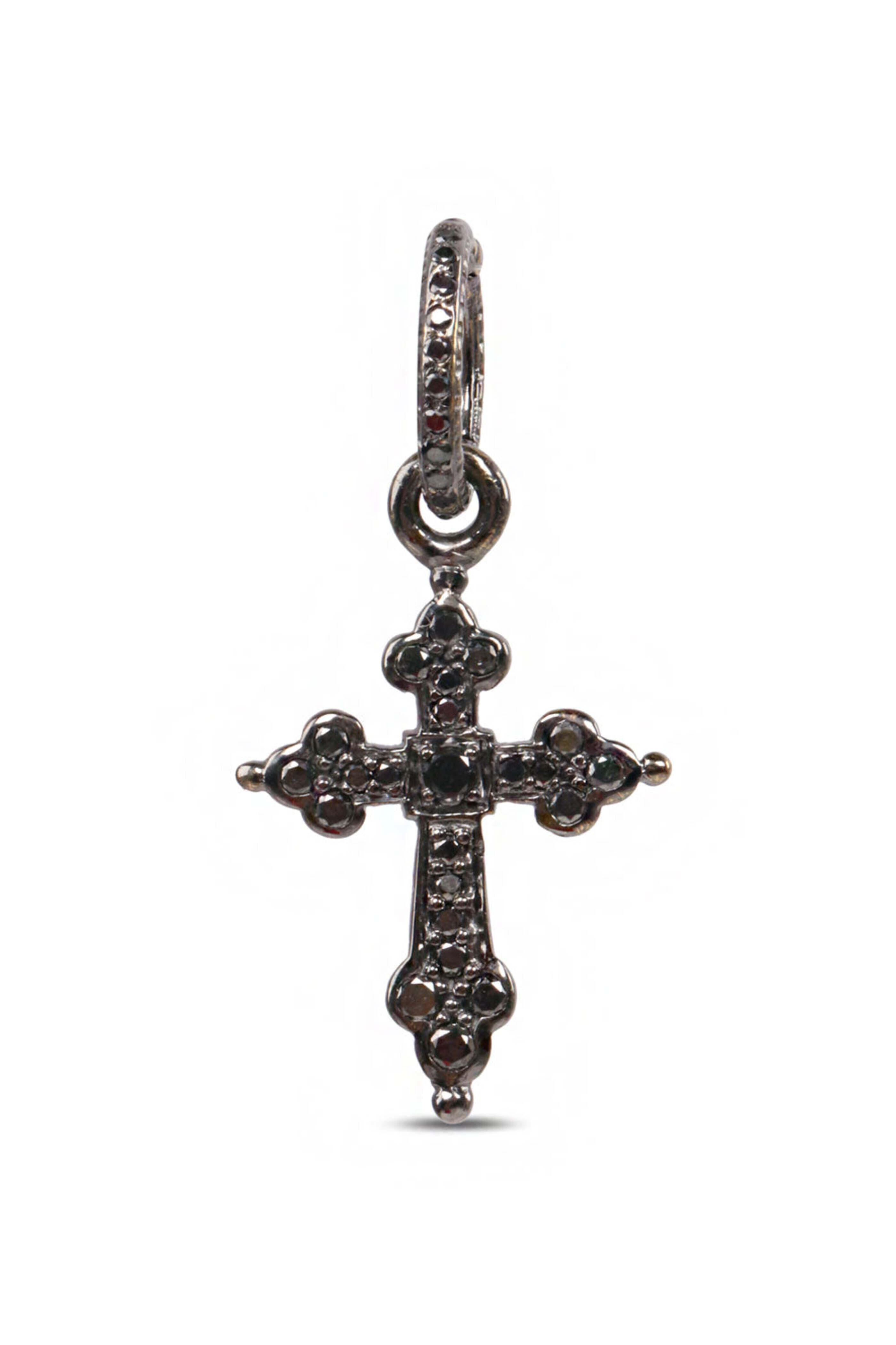 福袋セール Loree Rodkin - Medium Black Diamond Gothic Cross Pendant アクセサリー