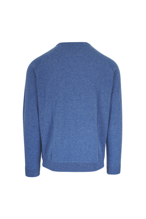 Kinross Denim Cashmere Coverstitch Sweater - view 2