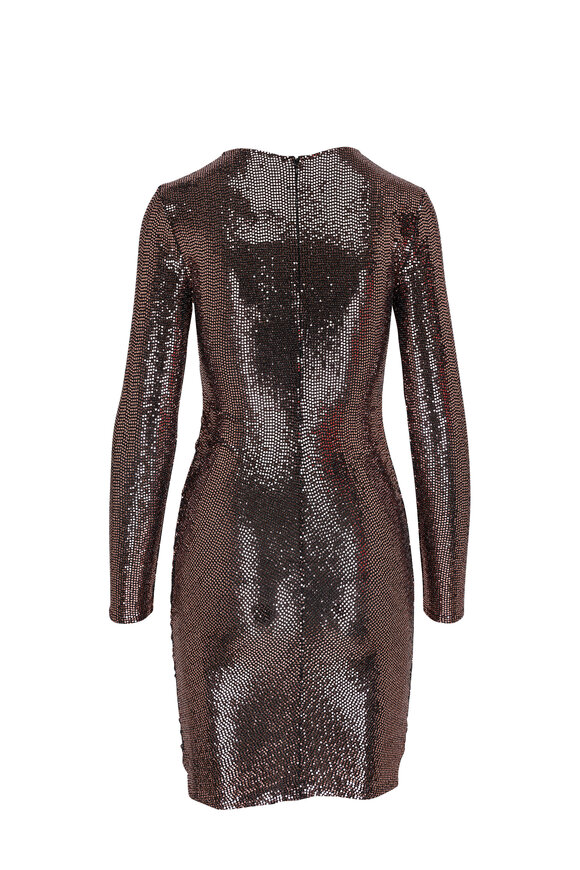 L'Agence - Sunny Black & Bronze Sequin Mini Dress 