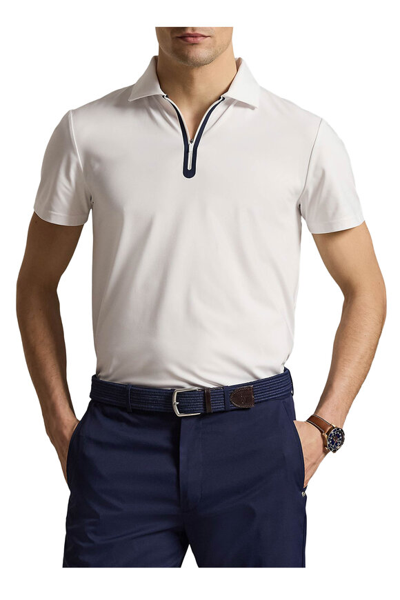 RLX Ralph Lauren - White Tech Jersey Quarter Zip Polo