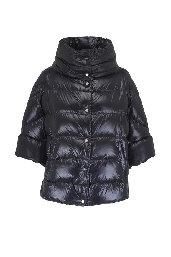 Herno Black Nylon Ultralight Short Down Puffer - view 1