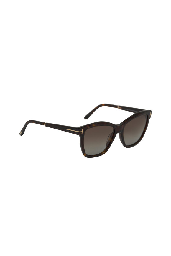 Tom Ford Eyewear Lucia Dark Havana Polarized Sunglasses