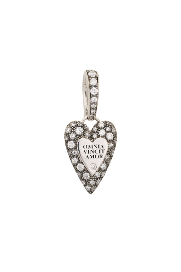 Mariani 18k White Gold Small Diamond Heart Pendant - view 1