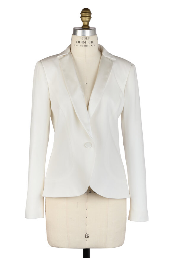 Carolina Herrera - Ivory Silk Tuxedo Jacket 