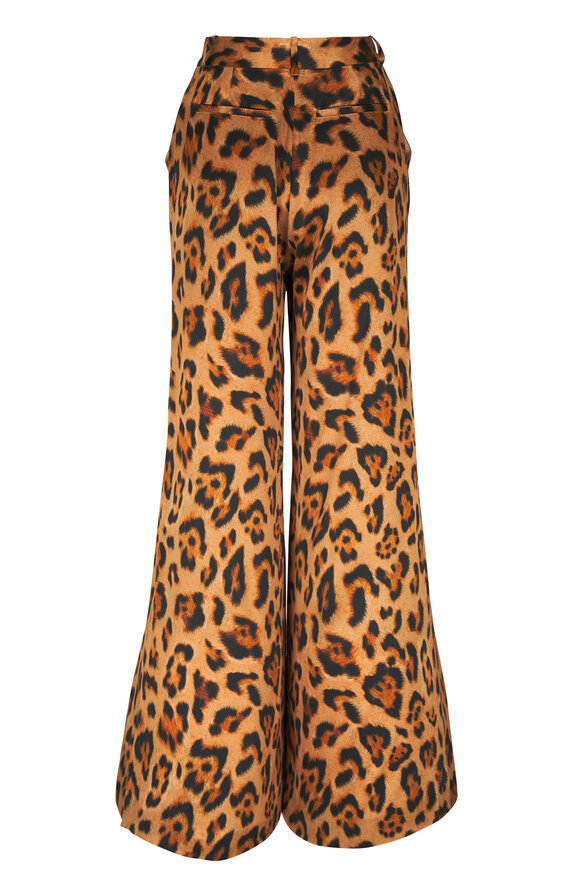 L'Agence - Pilar Animal Print Silk Wide Leg Pant 